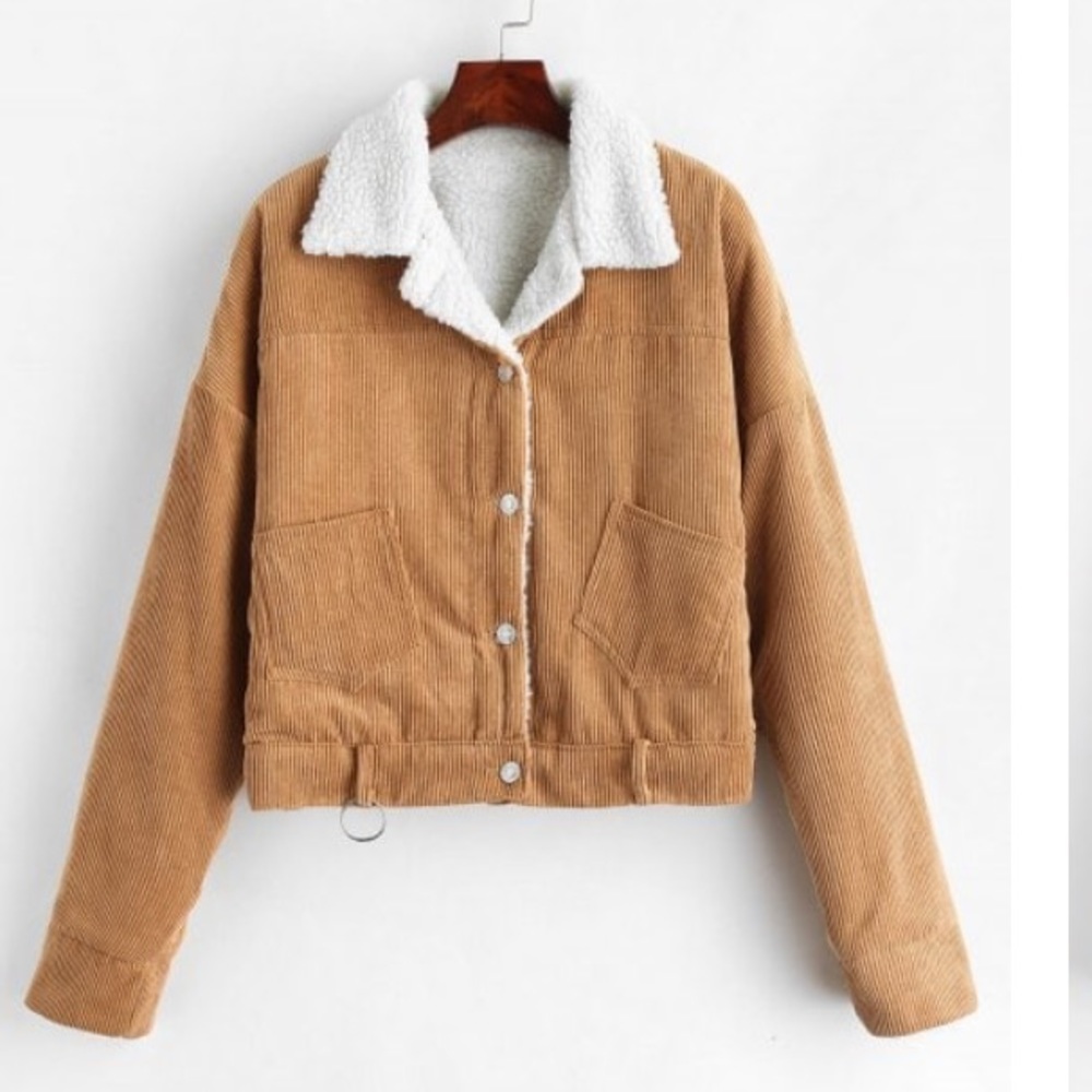 Corduroy jacket fleece inside